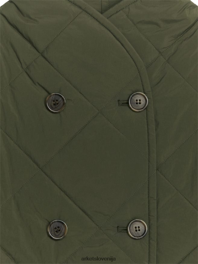 oblačila sl ARKET ženske prešita jakna s šal ovratnikom temno kahki zelena 6X02XV450