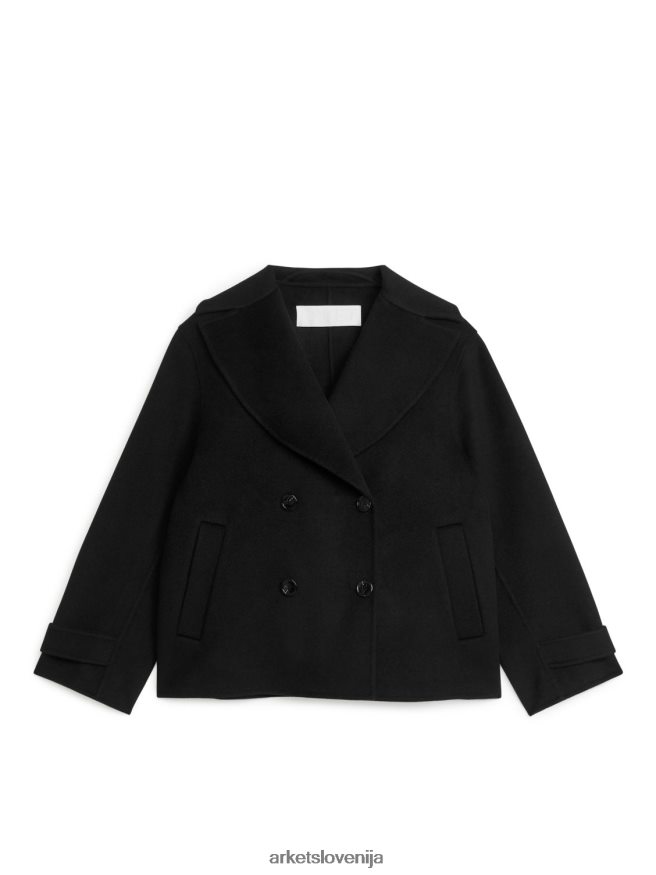 oblačila sl ARKET ženske volneni grah plašč Črna 6X02XV457