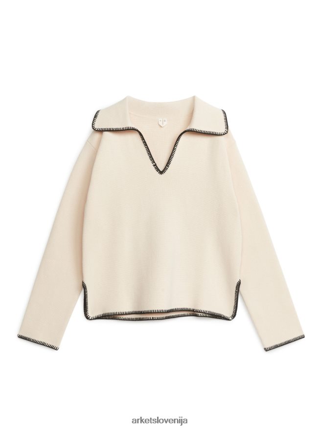 oblačila sl ARKET ženske bombažni jopič umazano bela/črna 6X02XV401