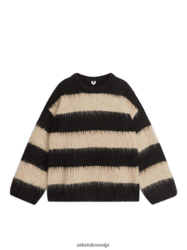 oblačila sl ARKET ženske pulover iz volne alpake črna/bež 6X02XV424