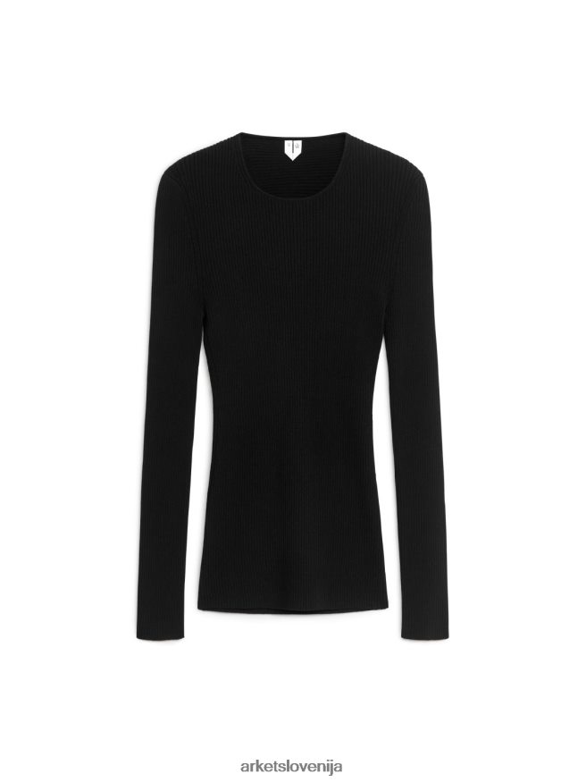 oblačila sl ARKET ženske zgornji del z odprtim hrbtom Črna 6X02XV348