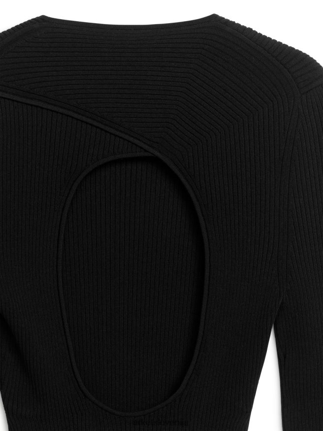 oblačila sl ARKET ženske zgornji del z odprtim hrbtom Črna 6X02XV348