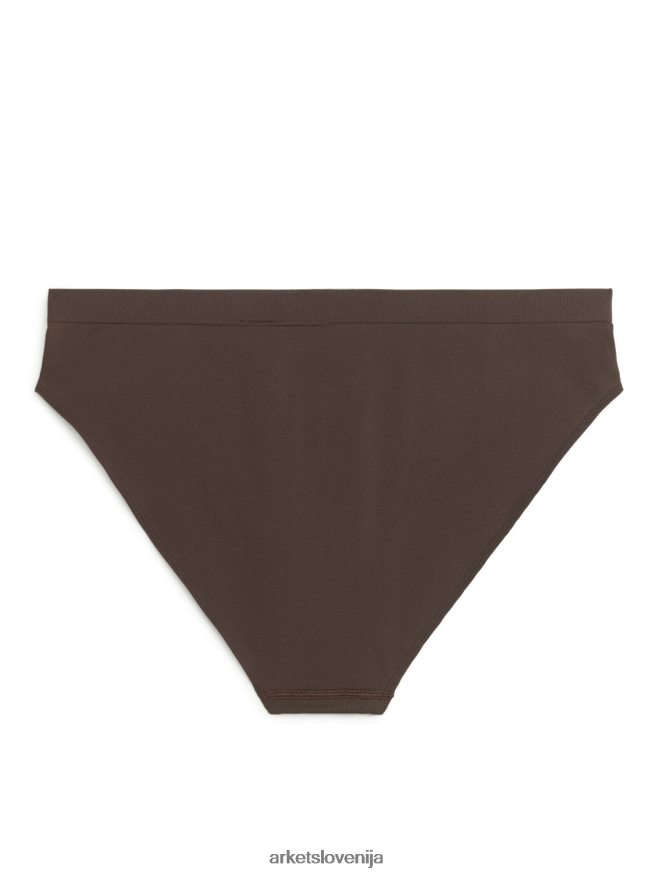 oblačila sl ARKET ženske brezšivne hlačke temno rjava 6X02XV541