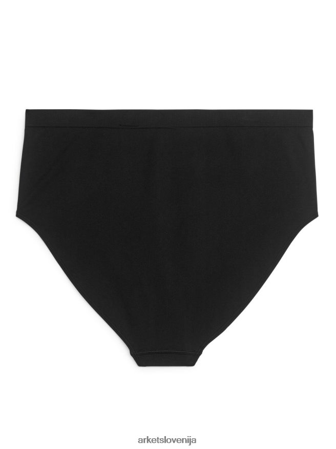 oblačila sl ARKET ženske brezšivne hlačke z visokim pasom Črna 6X02XV533