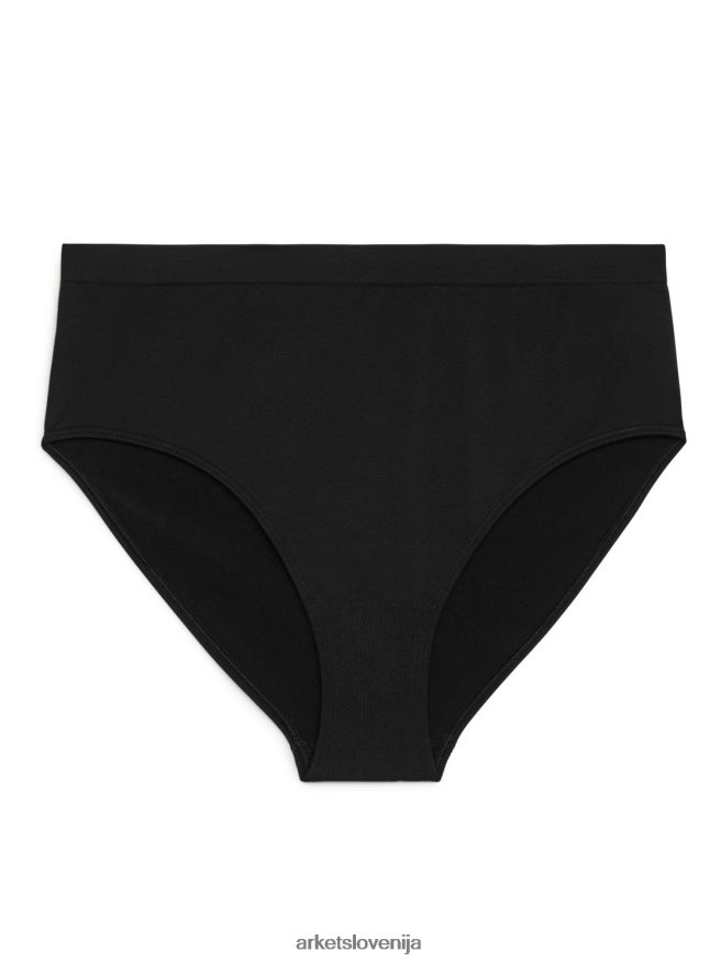 oblačila sl ARKET ženske brezšivne hlačke z visokim pasom Črna 6X02XV539