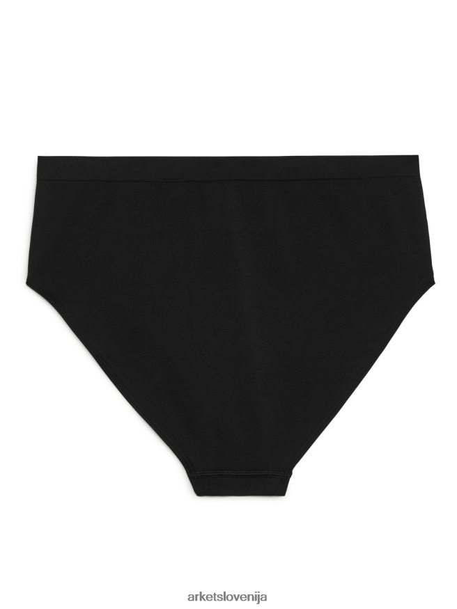 oblačila sl ARKET ženske brezšivne hlačke z visokim pasom Črna 6X02XV539