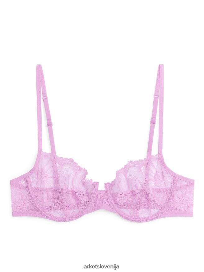 oblačila sl ARKET ženske nedrček iz čipke roza 6X02XV549