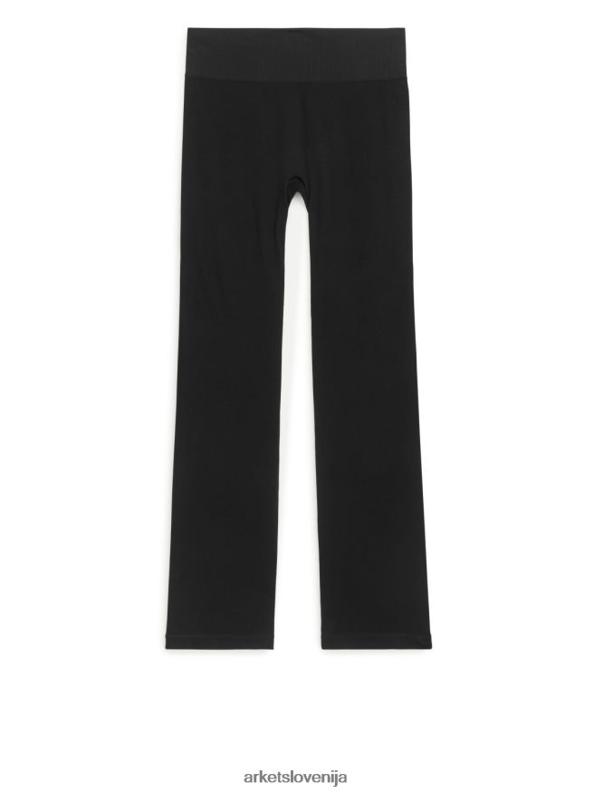 oblačila sl ARKET ženske sežgane brezšivne rebraste pajkice Črna 6X02XV506