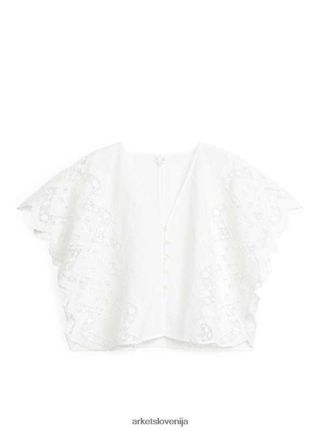 oblačila sl ARKET ženske angleška bluza broderie bela 6X02XV35