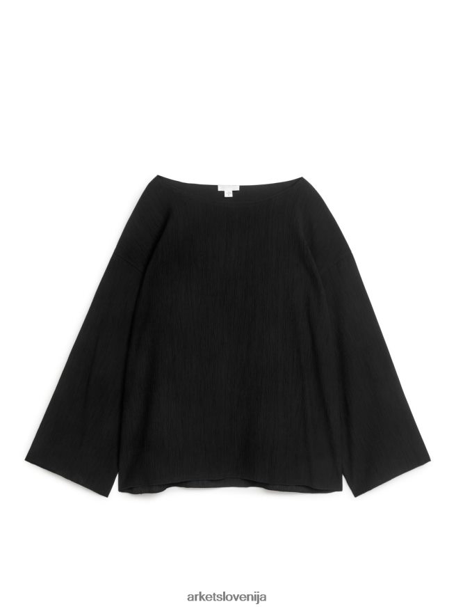 oblačila sl ARKET ženske naguban vrh Črna 6X02XV47