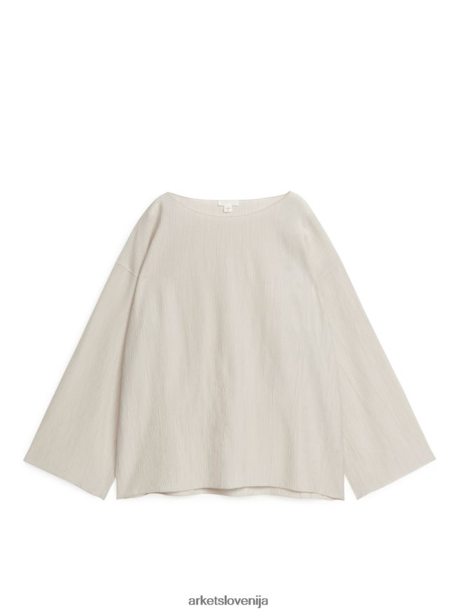 oblačila sl ARKET ženske naguban vrh umazano bela 6X02XV18