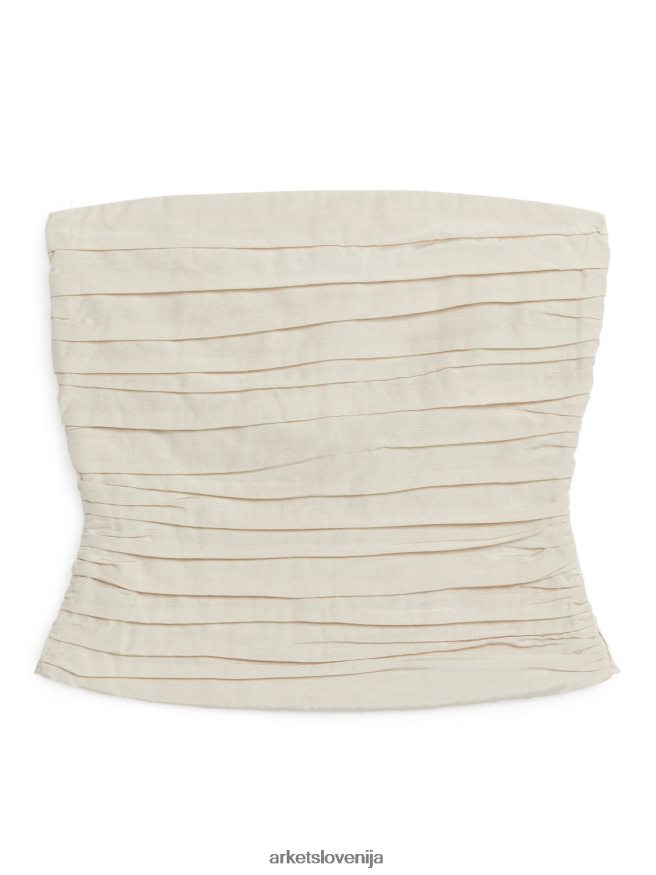 oblačila sl ARKET ženske naguban zgornji del cevi umazano bela 6X02XV34