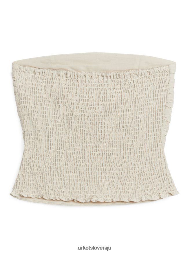 oblačila sl ARKET ženske naguban zgornji del cevi umazano bela 6X02XV34