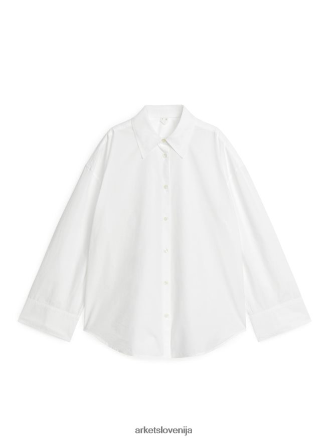 oblačila sl ARKET ženske sproščena srajca iz poplina bela 6X02XV5