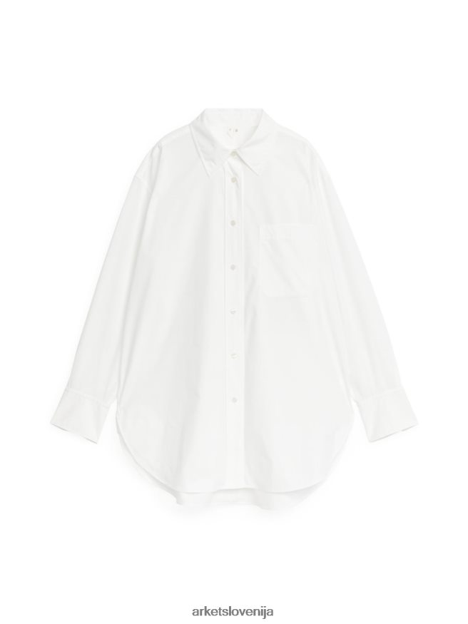 oblačila sl ARKET ženske srajca iz poplina bela 6X02XV23