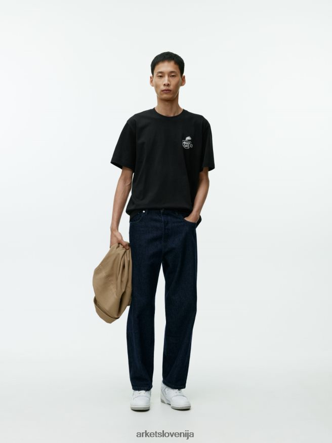 oblačila sl ARKET ženske kavarniška majica Črna 6X02XV1037