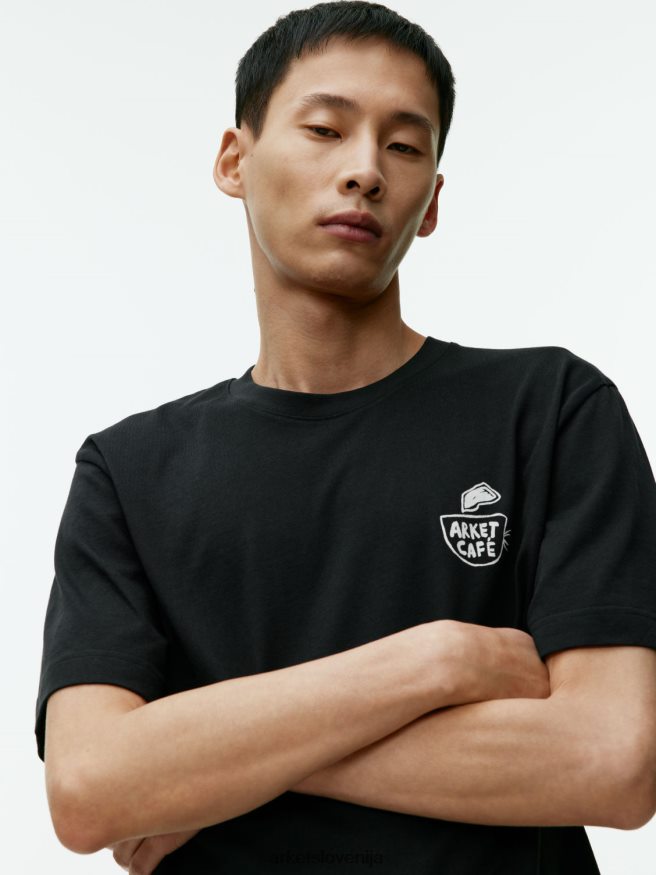 oblačila sl ARKET ženske kavarniška majica Črna 6X02XV1037