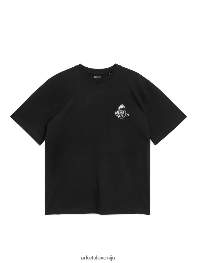 oblačila sl ARKET ženske kavarniška majica Črna 6X02XV1037