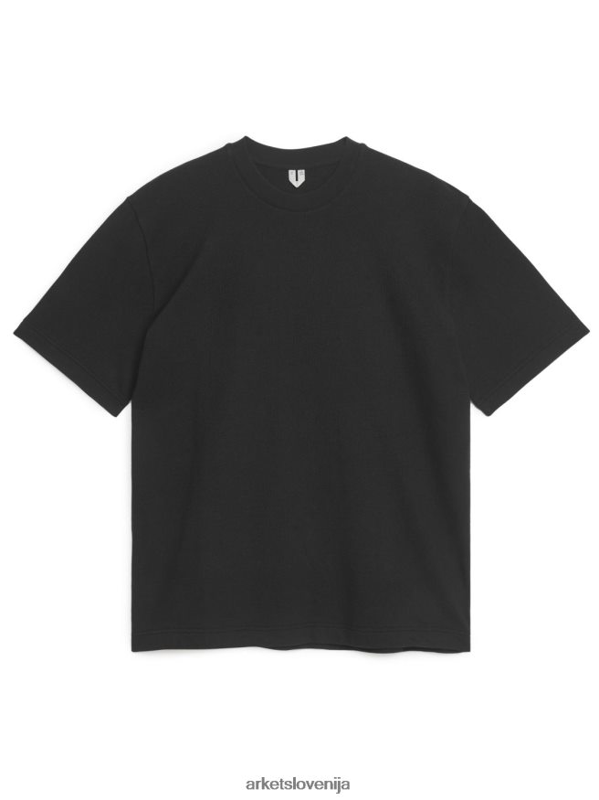 oblačila sl ARKET ženske majica iz boucle jerseyja oprano črno 6X02XV1011