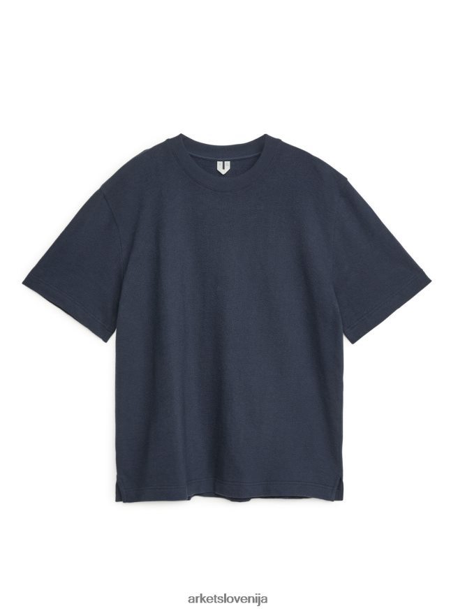 oblačila sl ARKET ženske majica iz boucle jerseyja temno modra 6X02XV1012