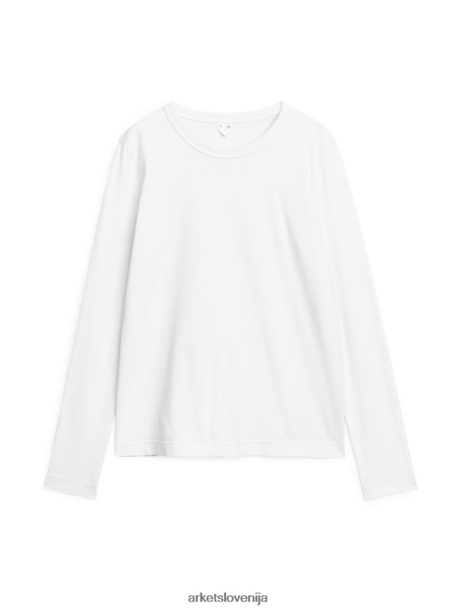 oblačila sl ARKET ženske majica z dolgimi rokavi bela 6X02XV391