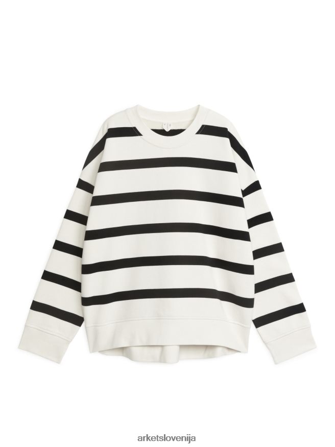 oblačila sl ARKET ženske oversized jopica umazano bela/črna 6X02XV376