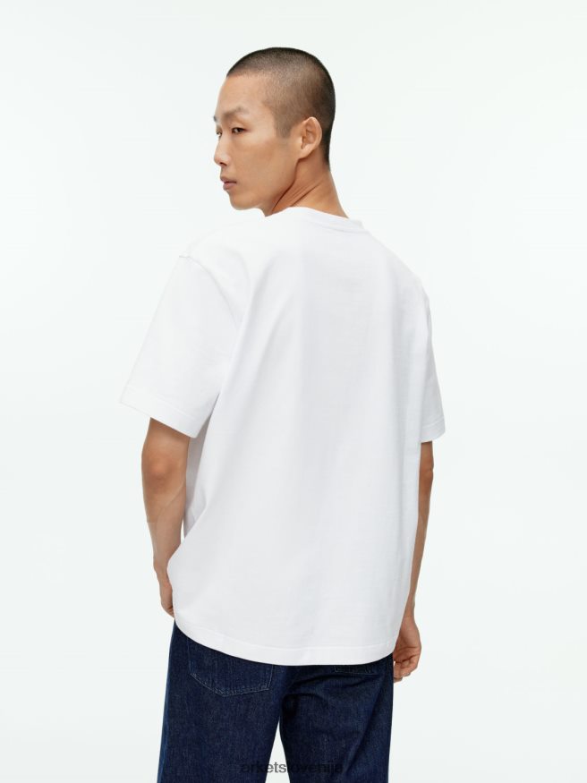 oblačila sl ARKET ženske prevelika težkokategorna majica bela 6X02XV1005