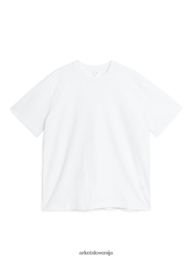 oblačila sl ARKET ženske prevelika težkokategorna majica bela 6X02XV1005