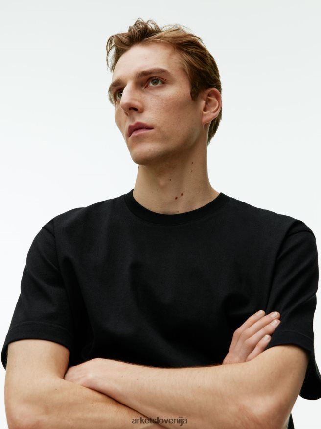 oblačila sl ARKET ženske prevelika težkokategorna majica Črna 6X02XV1004