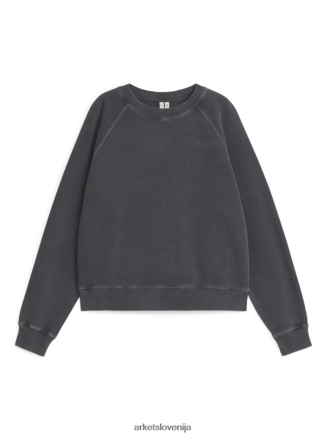 oblačila sl ARKET ženske pulover iz mehkega francoskega frotirja temno siva 6X02XV319