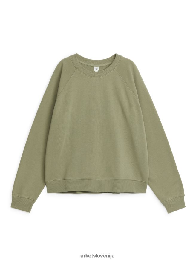 oblačila sl ARKET ženske pulover iz mehkega francoskega frotirja zelena 6X02XV291