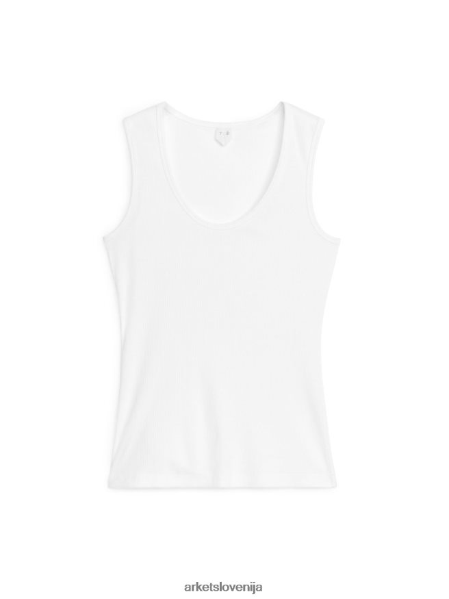 oblačila sl ARKET ženske rebrasti brezrokavnik bela 6X02XV363