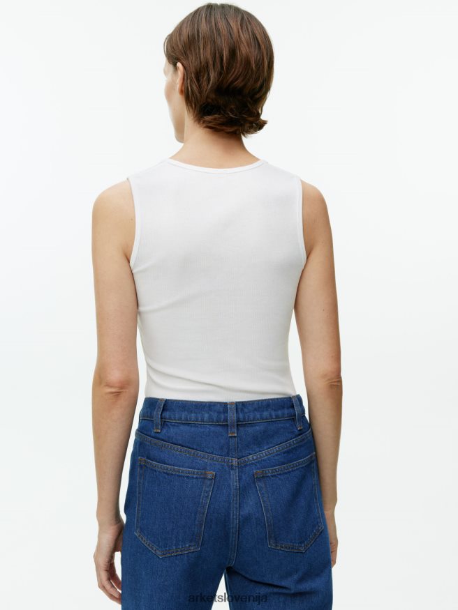 oblačila sl ARKET ženske rebrasti brezrokavnik bela 6X02XV363