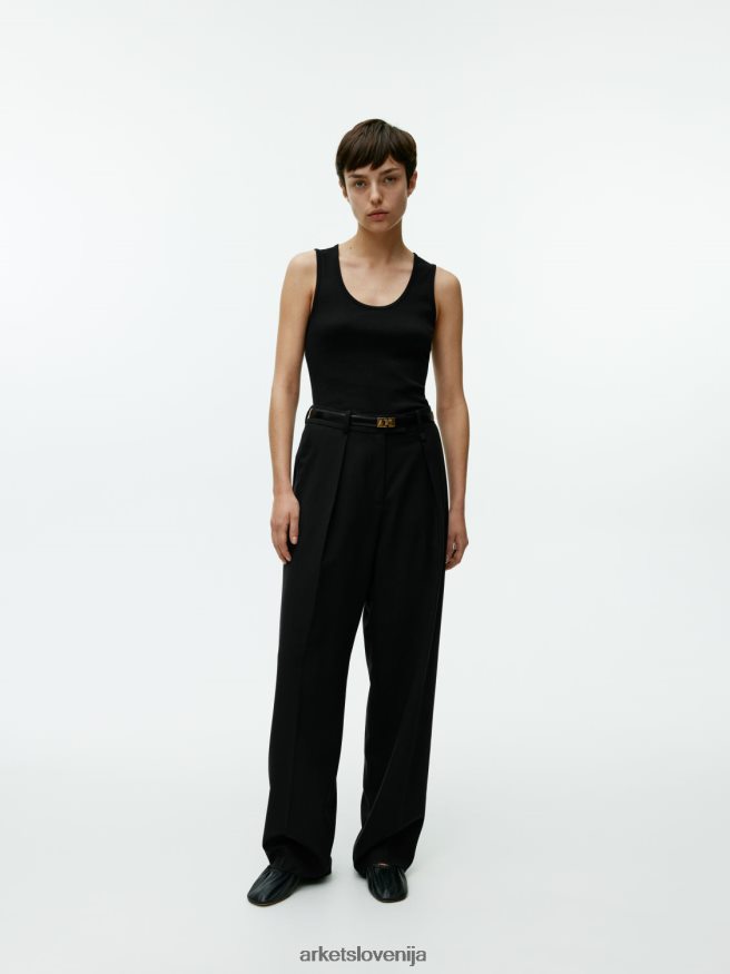 oblačila sl ARKET ženske rebrasti brezrokavnik Črna 6X02XV364