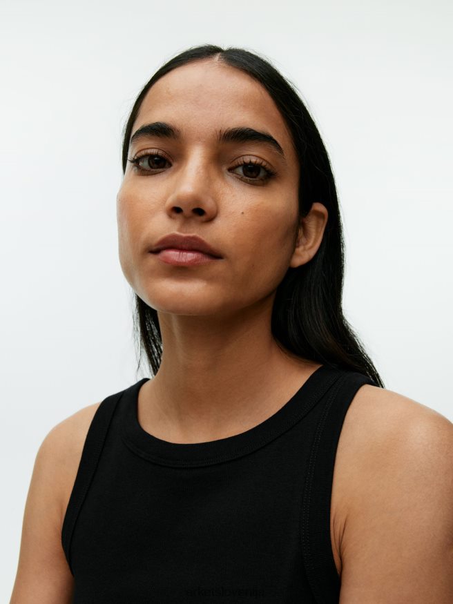 oblačila sl ARKET ženske rebrasti brezrokavnik Črna 6X02XV384