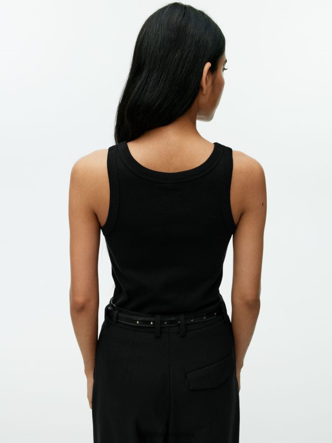 oblačila sl ARKET ženske rebrasti brezrokavnik Črna 6X02XV384