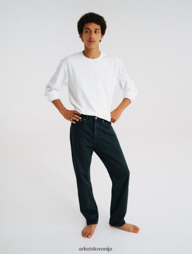 oblačila sl ARKET ženske sproščena majica z dolgimi rokavi bela 6X02XV1035