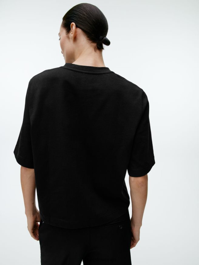 oblačila sl ARKET ženske težka škatlasta majica s kratkimi rokavi Črna 6X02XV387