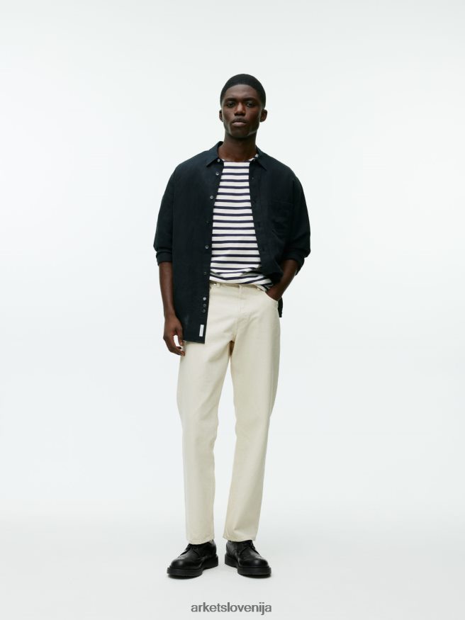 oblačila sl ARKET ženske težkokategorna majica temno modra/bela 6X02XV1001