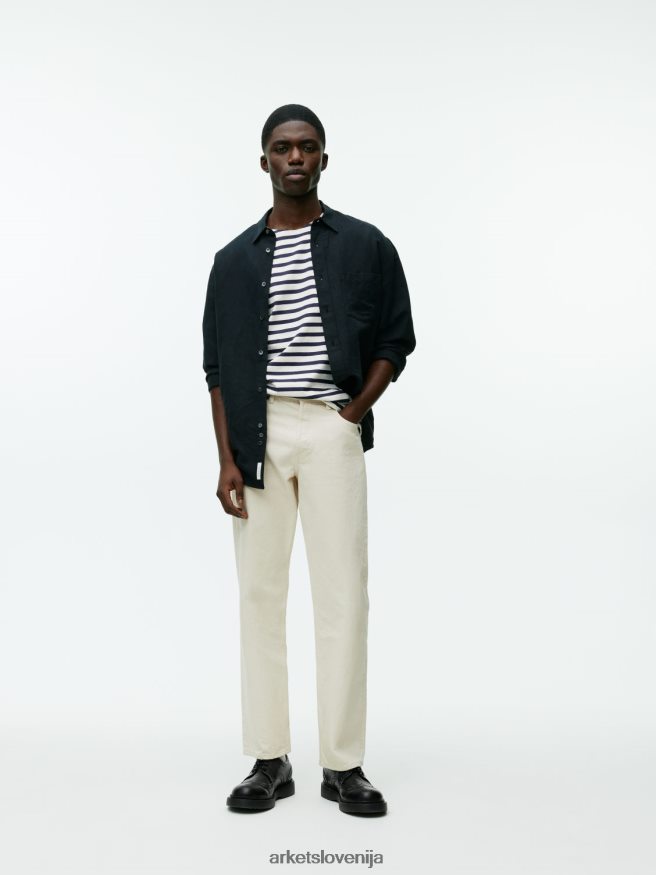 oblačila sl ARKET ženske težkokategorna majica temno modra/bela 6X02XV1001