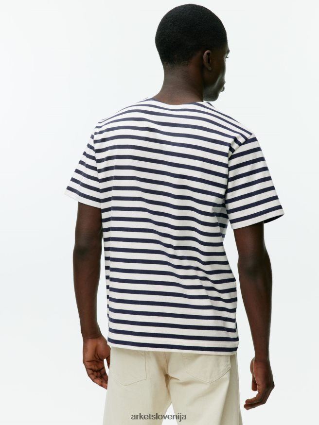 oblačila sl ARKET ženske težkokategorna majica temno modra/bela 6X02XV1001