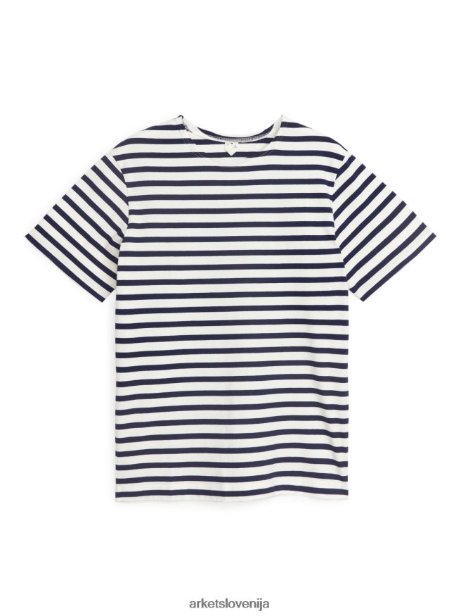 oblačila sl ARKET ženske težkokategorna majica temno modra/bela 6X02XV1001