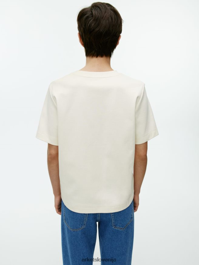 oblačila sl ARKET ženske težkokategorna majica umazano bela 6X02XV316