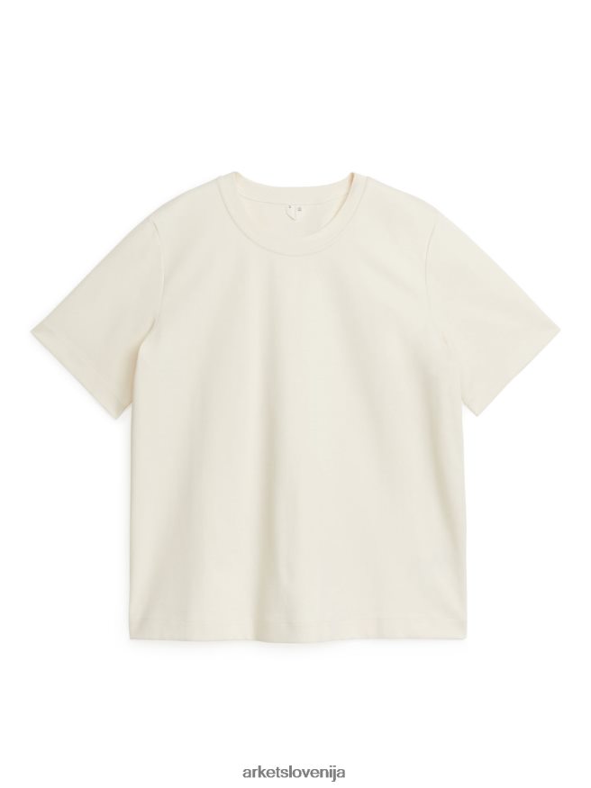 oblačila sl ARKET ženske težkokategorna majica umazano bela 6X02XV316