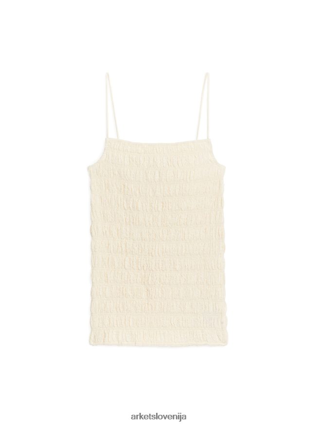 oblačila sl ARKET ženske zgornji del seersucker umazano bela 6X02XV278